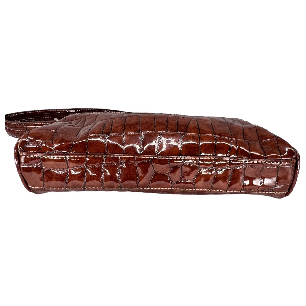 Liz Claiborne Dark Brown Faux Alligator Handbag Shoulder Bag - Picture 6 of 16